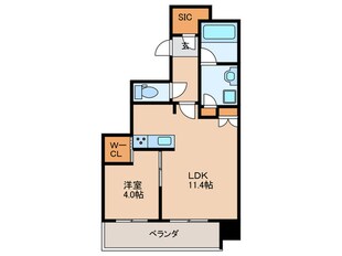 ｴﾝｸﾚｽﾄ天神南PURE(1301)の物件間取画像